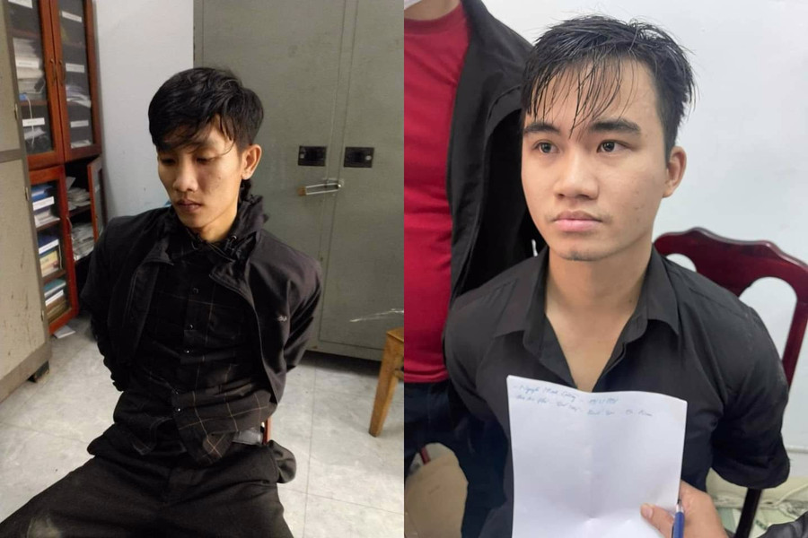 Trí và Cường tại cơ quan công an. (Ảnh: Công an Đà Nẵng)