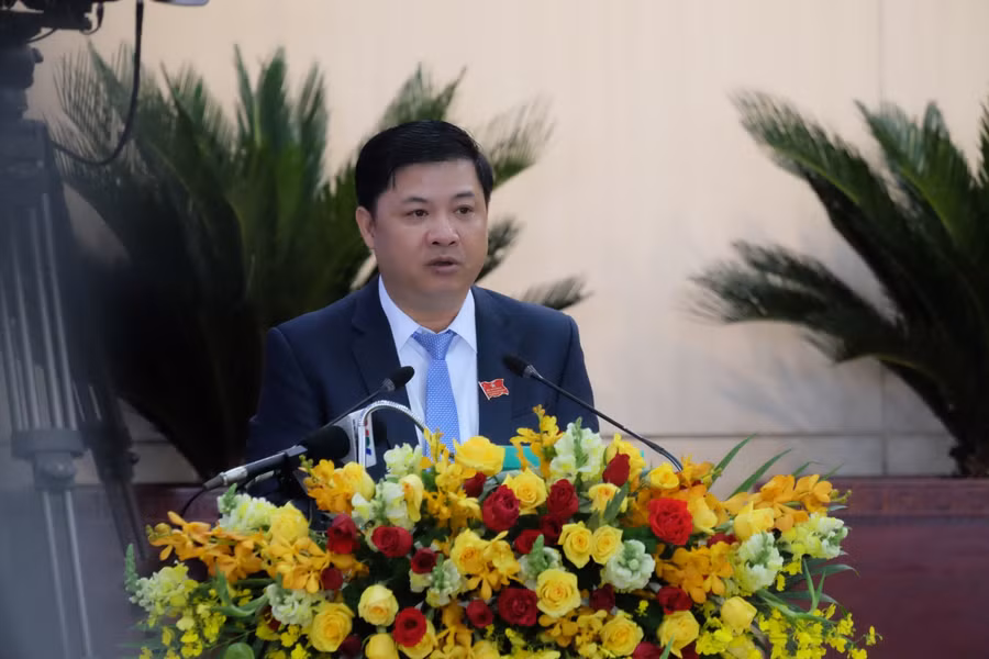 Ông Lương Nguyễn Minh Triết - Phó Bí thư Thường trực Thành ủy, Chủ tịch HĐND TP Đà Nẵng phát biểu khai mạc kỳ họp.