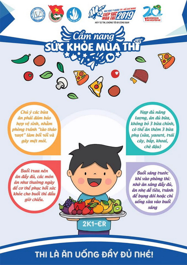 Cẩm nang "Sức khỏe mùa thi" là ấn phẩm đặc biệt do SV tình nguyện Trường ĐH Y dược TPHCM gửi tặng đến thí sinh và phụ huynh. Cẩm nang "Sức khỏe mùa thi" là ấn phẩm đặc biệt do SV tình nguyện Trường ĐH Y dược TPHCM gửi tặng đến thí sinh và phụ huynh.