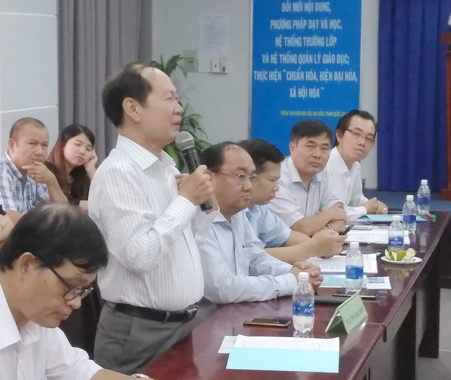 PGS.TS Nguyễn Minh Kiều chia sẻ tại hội thảo PGS.TS Nguyễn Minh Kiều chia sẻ tại hội thảo