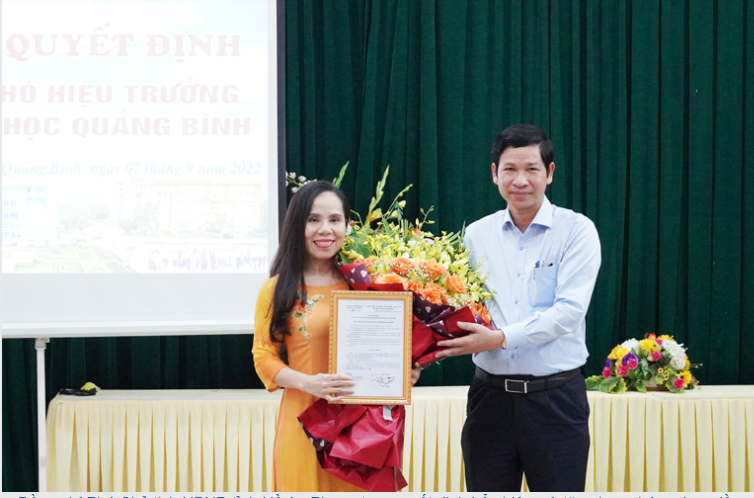 Bà Dương Thị Ánh Tuyết, Trưởng khoa Sư phạm, Trường đại học Quảng Bình được bổ nhiệm giữ chức vụ Phó Hiệu trưởng Trường Đại học Quảng Bình.