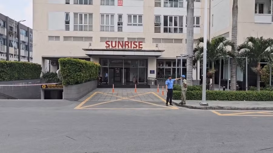 Lối xuống tầng hầm chung cư nơi xảy ra vụ nổ. (Ảnh: TK)