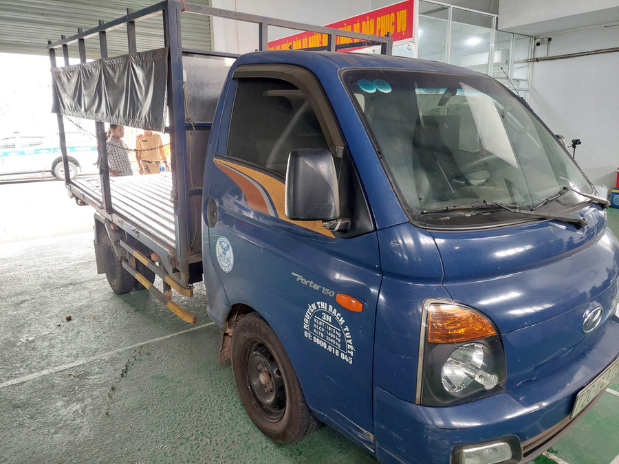 Chiếc ô tô mà Điệp khai nhận đã trộm từ Bà Rịa - Vũng Tàu. Ảnh: Công an