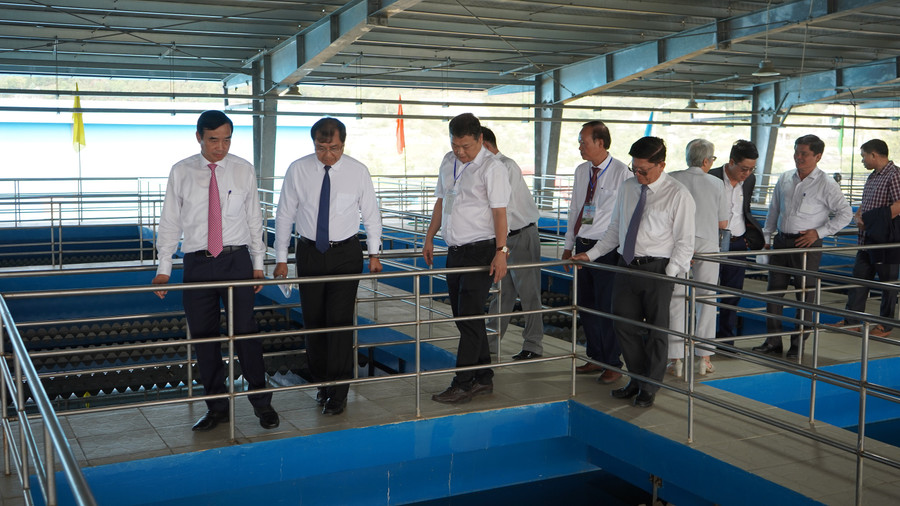 Công trình Nhà máy nước Hòa Liên công suất 120.000 m3/ngày đêm (giai đoạn 1) với tổng mức đầu tư 1.170 tỷ đồng. Ảnh: Hoàng Vinh.