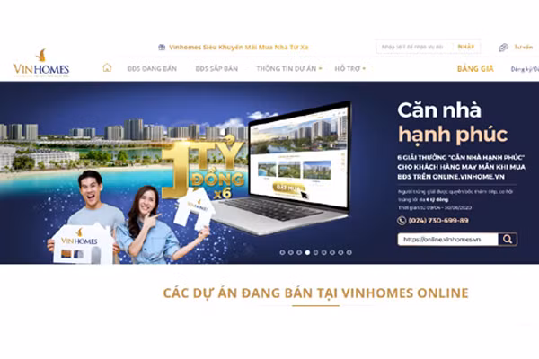 Vinhomes ra mắt sàn giao dịch bất động sản trực tuyến