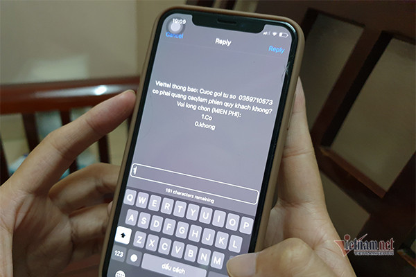 Sau mỗi cuộc gọi từ số thuê bao nghi ngờ phát tán cuộc gọi rác, nhà mạng sẽ gửi đi 1 câu hỏi dưới dạng tin nhắn USSD để thu thập ý kiến người dùng nhằm xác định chính xác thuê bao phát tán tin nhắn rác. Ảnh: Trọng Đạt Chặn 18.000 thuê bao di động vì phát tán cuộc gọi rác