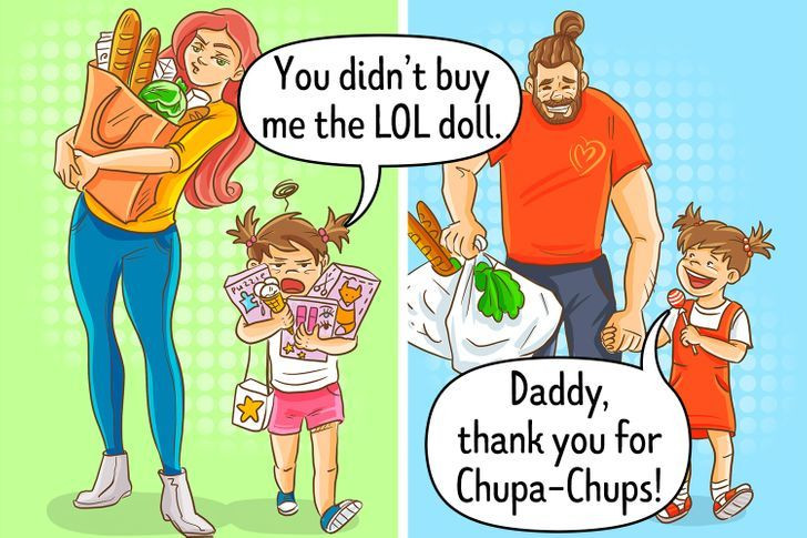 12 bức hình cho thấy sự khác biệt trong cách dạy con của bố và mẹ