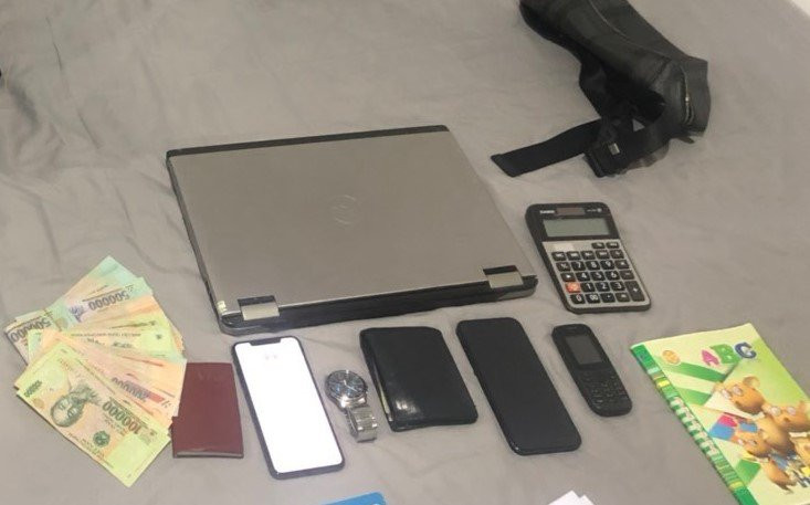 Số tang vật công an thu giữ. Ảnh: Công an Đà Nẵng Số tang vật công an thu giữ. Ảnh: Công an Đà Nẵng