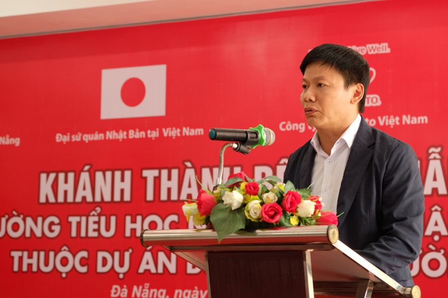 Ông Nguyễn Thanh Đề - Vụ trưởng Vụ Giáo dục thể chất Bộ GD&amp;ĐT phát biểu tại Lễ khánh thành. Ảnh: Hoàng Vinh.