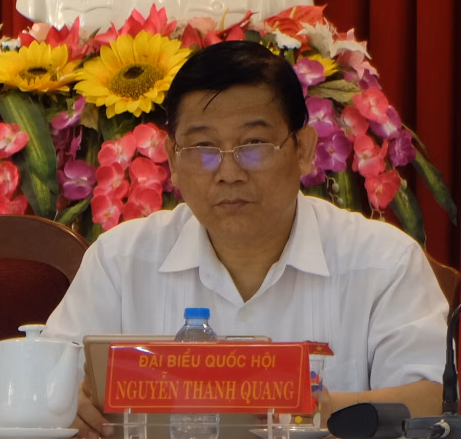 Ông Nguyễn Thanh Quang tại buổi tiếp xúc cử tri. Ảnh tư liệu. 