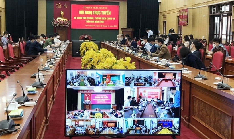 Thái Nguyên họp trực tuyến, chỉ đạo triển khai các biện pháp tăng cường kiểm soát dịch