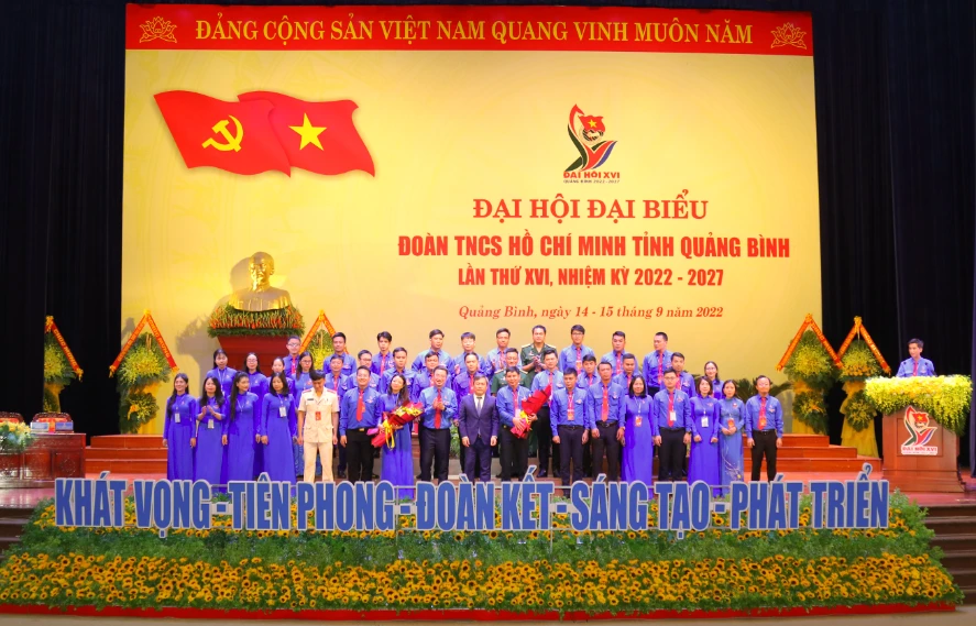 Ông Đặng Đại Bàng tái đắc cử Bí thư Tỉnh đoàn Quảng Bình nhiệm kỳ 2022-2027. Ảnh: B.C.