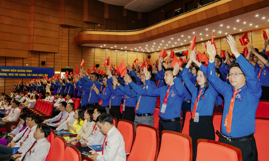 Các đại biểu tham dự Đại hội đại biểu Đoàn TNCS HCM tỉnh Quảng Bình khóa XVI nhiệm kỳ 2022-2027. Ảnh: B.C. Các đại biểu tham dự Đại hội đại biểu Đoàn TNCS HCM tỉnh Quảng Bình khóa XVI nhiệm kỳ 2022-2027. Ảnh: B.C.