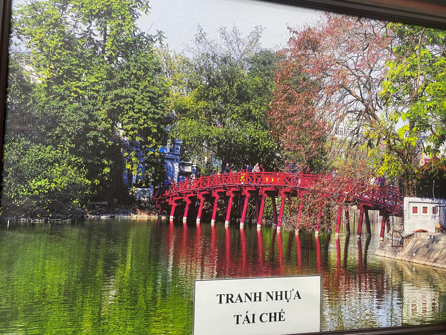 Tranh nhựa tái chế. Ảnh: Hoàng Vinh.