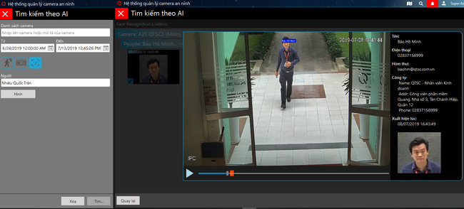 Ứng dụng tìm kiếm và nhận diện khuôn mặt (Ảnh: QTSC)