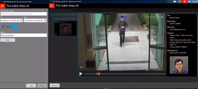 Ứng dụng tìm kiếm và nhận diện khuôn mặt (Ảnh: QTSC) Ứng dụng tìm kiếm và nhận diện khuôn mặt (Ảnh: QTSC)