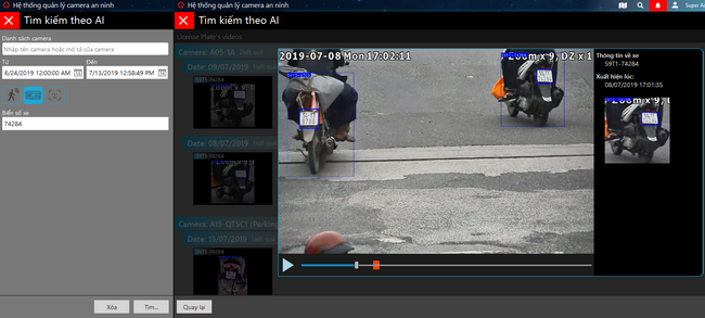 Ứng dụng tìm kiếm và nhận diện biển số xe (Ảnh: QTSC)