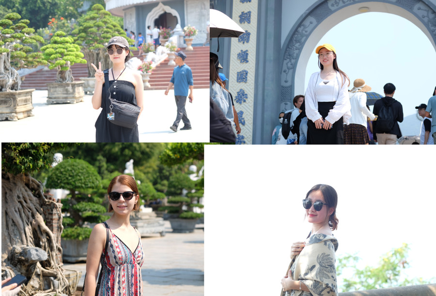 Du khách "check-in" tại chùa Linh Ứng. Du khách "check-in" tại chùa Linh Ứng.