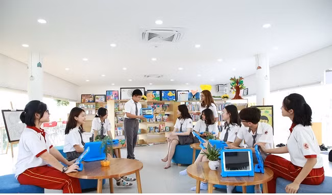 Giờ học tại Hệ thống trường liên cấp TTC Tây Ninh, học sinh được học theo mô hình chuẩn quốc tế (Ảnh: NTCC)