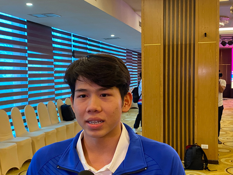 Nguyễn Văn Thuấn - học sinh lớp 12 tham gia thi đấu môn Bơi tại Đại hội Thể thao học sinh Đông Nam Á.