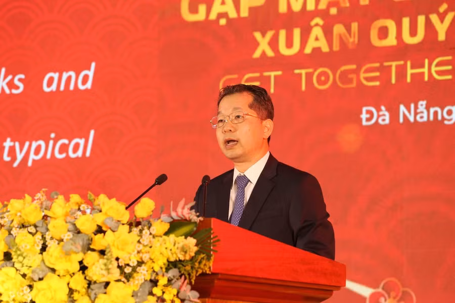 Ông Nguyễn Văn Quảng - Bí thư Thành ủy Đà Nẵng phát biểu tại buổi gặp mặt. Ảnh: Hoàng Vinh.