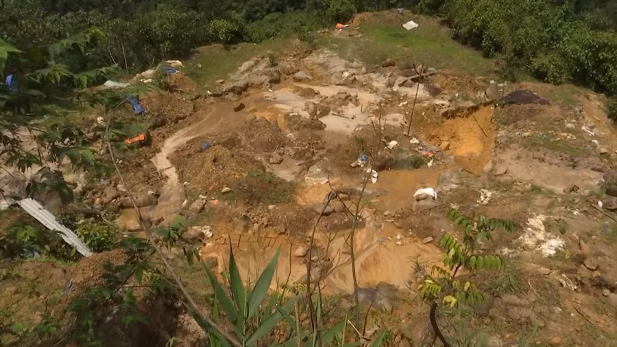 1 điểm khai thác vàng trái phép.