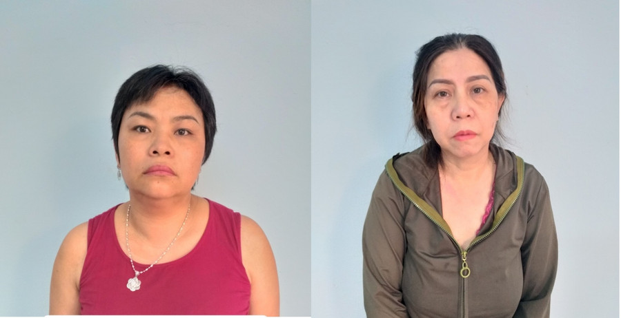 Nguyễn Thị Hiền (bên trái) và Nguyễn Thị Thu Anh (bên phải) là 2 nữ quái cầm đầu đường dây số đề.