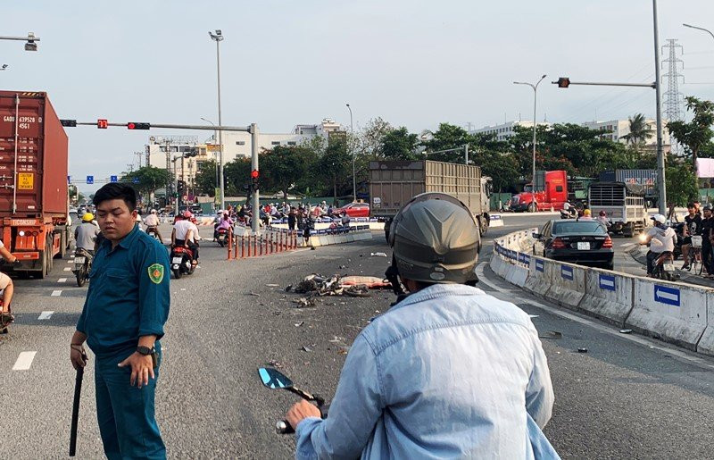 Hiện trường vụ tai nạn. 