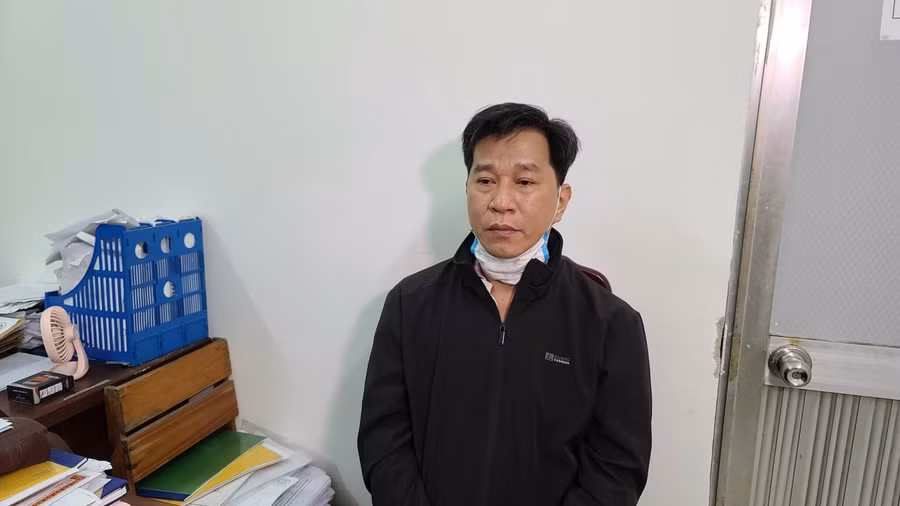 Đối tượng Hòa tại cơ quan công an. Ảnh: Công an. 