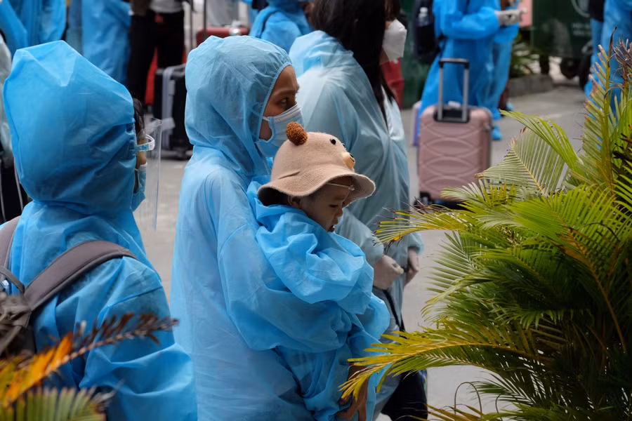 Đây là chuyến bay đầu tiên trong 3 chuyến bay mà UBND TP Đà Nẵng bố trí để đưa người dân sinh sống làm việc tại TP Hồ Chí Minh trở về.