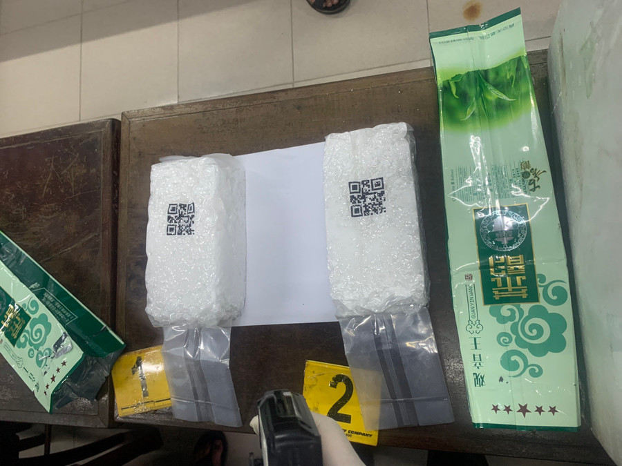 Số ma túy đá mà lực lượng chức năng thu giữ được từ các đối tượng.