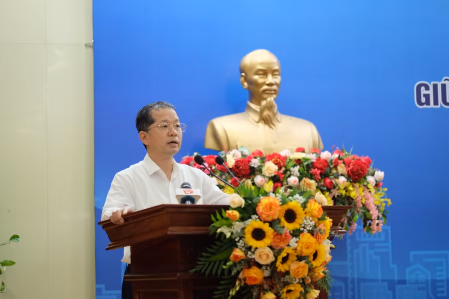 Ông Nguyễn Văn Quảng - Bí thư Thành ủy Đà Nẵng phát biểu tại hội nghị.