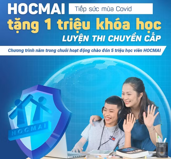HOCMAI tặng 1 triệu khóa học trực tuyến cho học sinh cuối cấp ôn thi (Ảnh: HOCMAI)