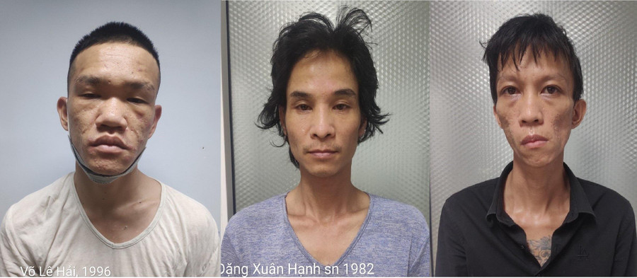 Các đối tượng Hải, Hạnh, Thanh tại cơ quan công an. Ảnh: Công an. Các đối tượng Hải, Hạnh, Thanh tại cơ quan công an. Ảnh: Công an.