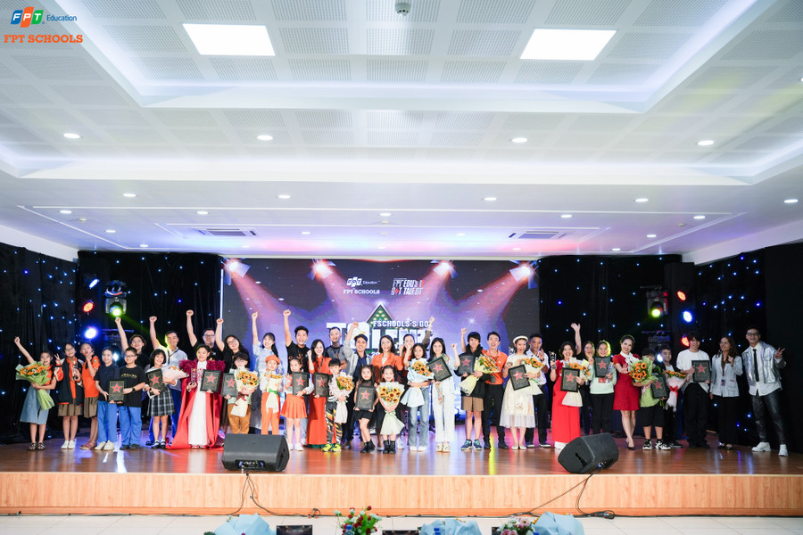 Top 14 tiết mục đã thực sự “bùng cháy” tại sân khấu Chung kết Fschools’s Got Talent năm nay. Ảnh: TH&THCS FPT Đà Nẵng