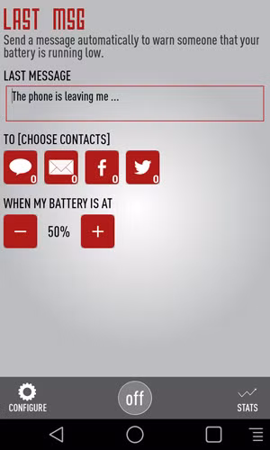 gửi tin nhắn hết pin