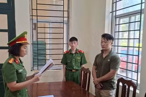 Vũ Anh Đức tại Cơ quan Công an. (Ảnh: CATQ)