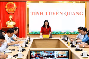 Bà Vương Ngọc Hà, Phó Chủ tịch UBND tỉnh Tuyên Quang chủ trì hội nghị.