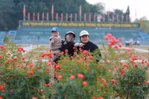 Không khí đón Xuân rộn ràng khắp các nẻo đường tại TP Tuyên Quang. (Ảnh: Anh Đoàn).