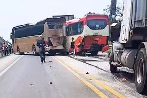 Hiện trường vụ tai nạn.