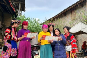 Người dân vùng cao Tuyên Quang tìm hiểu thông tin bầu cử.