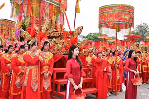 Lễ rước Mẫu, nét đẹp văn hóa được người dân Tuyên Quang gìn giữ. (Ảnh: CTTTQ).