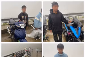 Số xe máy của nhóm thanh thiếu niên mang đi thi "độ xe".