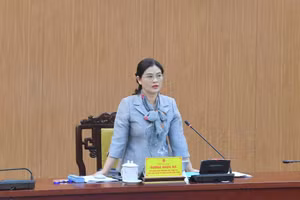Bà Vương Ngọc Hà, Phó Chủ tịch UBND tỉnh Tuyên Quang, Trưởng Ban chỉ đạo kỳ thi cấp tỉnh.