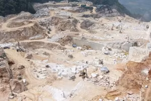 Xã Liễu Đô, huyện Lục Yên, Yên Bái tập trung nhiều doanh nghiệp khai thác đá hoa trắng.