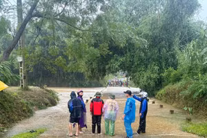 Cầu tràn nơi 3 bố con anh Nhúc gặp nạn. (Ảnh: Công an Hàm Yên).