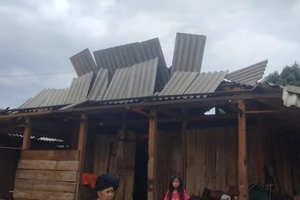 Hơn 100 ngôi nhà bị tốc mái do ảnh hưởng của bão số 3 tại Yên Bái.