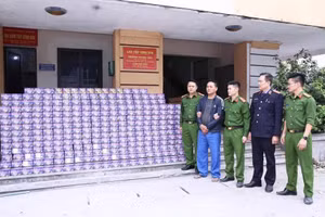 Số lượng pháo lớn được vận chuyển qua biên giới. (Ảnh: CATQ)