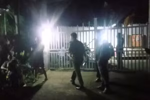 Hiện trường nơi xảy ra vụ án mạng. (Ảnh: Hà Thắng)