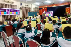 Một tiết học được dự giờ trực tuyến tại Tuyên Quang.